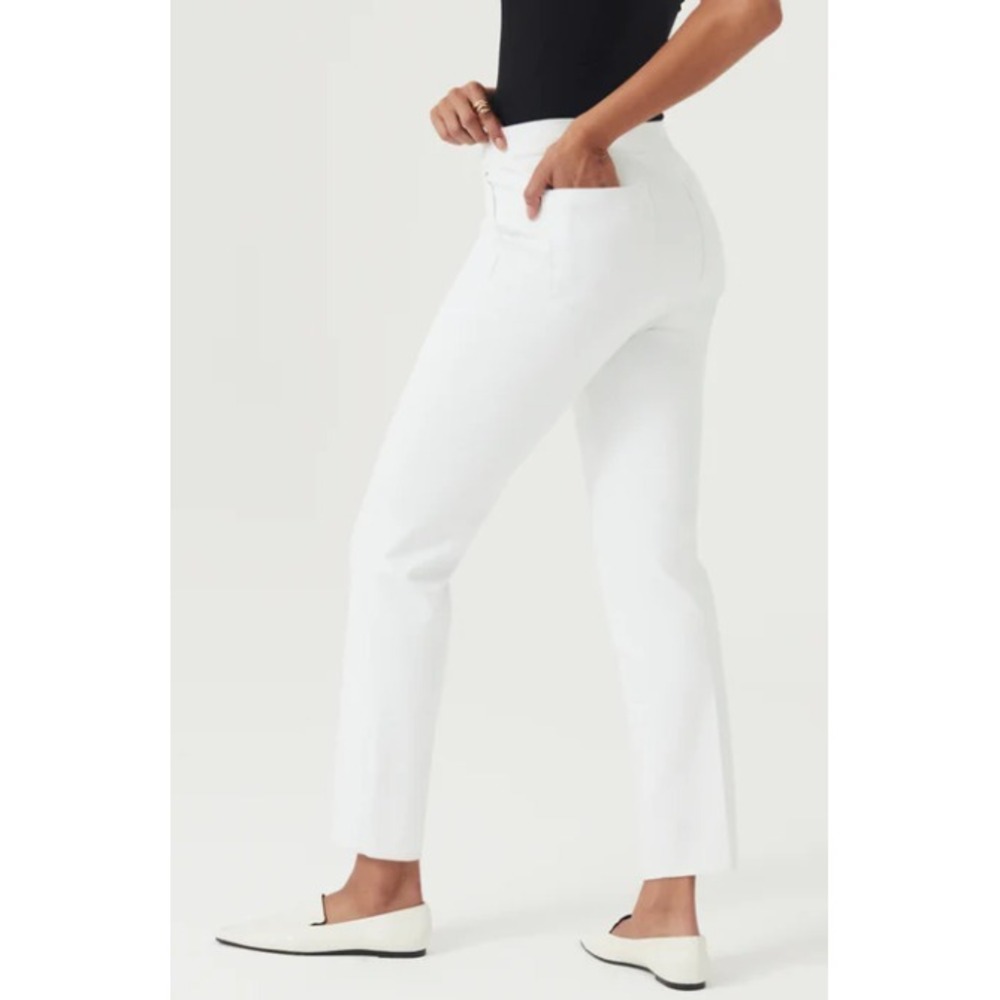 SPANX White Straight-Leg High-Rise Pants